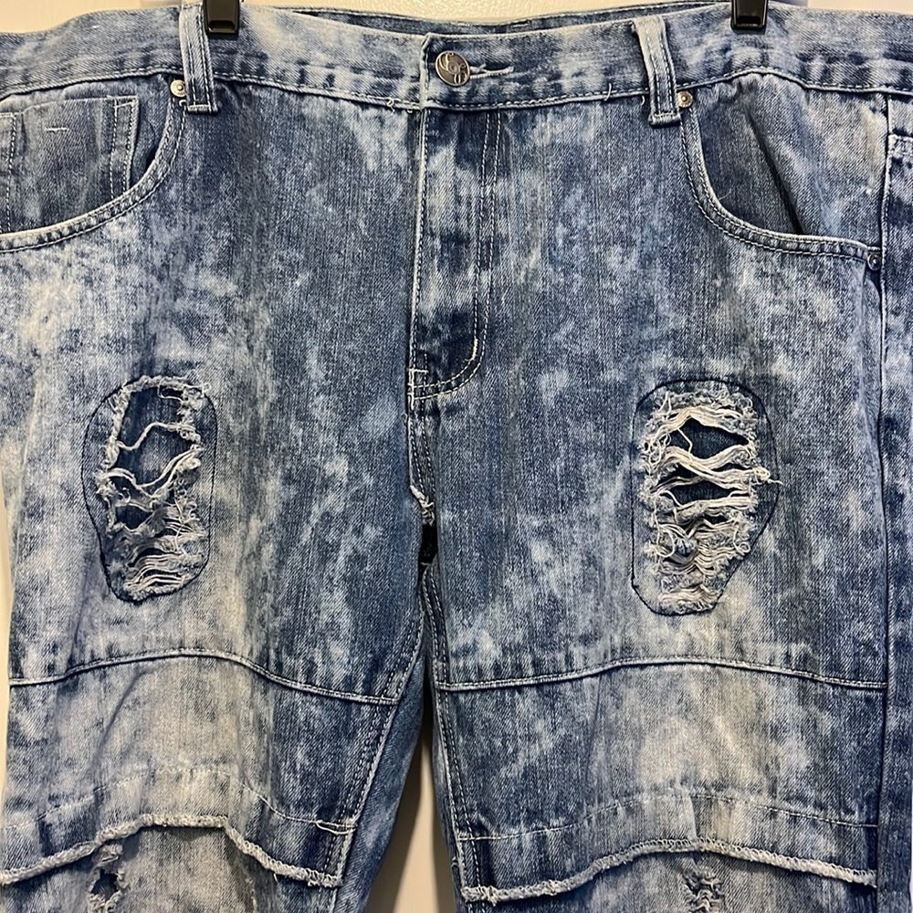 Blue ripped jeans